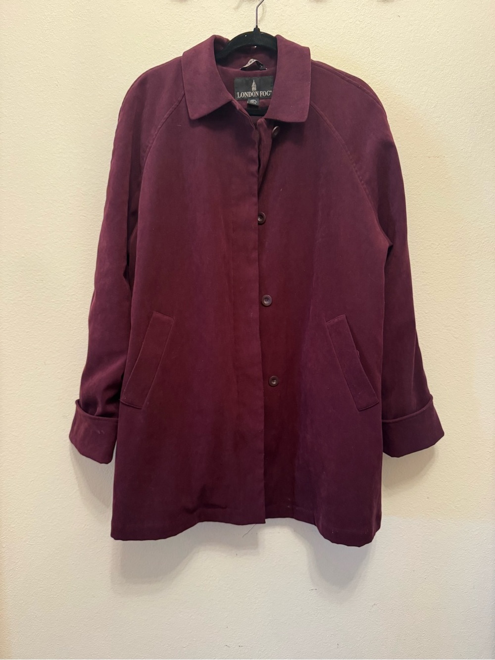 London Fog Classic Women's Plum Trench Coat LARGE